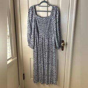 J. Crew floral smocked peasant-style midi dress